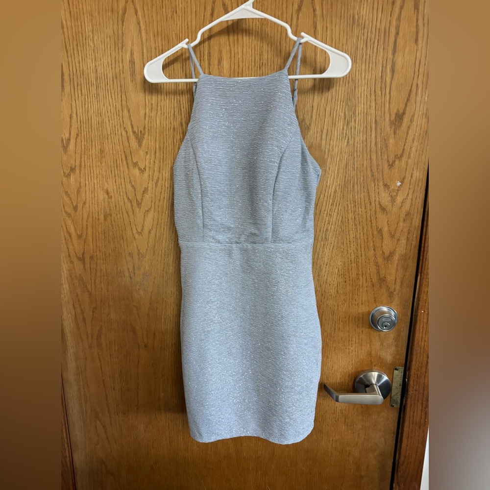 Light Blue/Periwinkle Sparkly Mini Dress